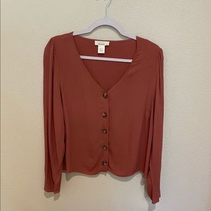 Urban Romantics Flowy Burnt Orange Blouse